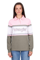 Wrangler Womens Jumpers- Jackets - Vests 08 / Green/Pink Wrangler Jumper Womens Luella Rugby
