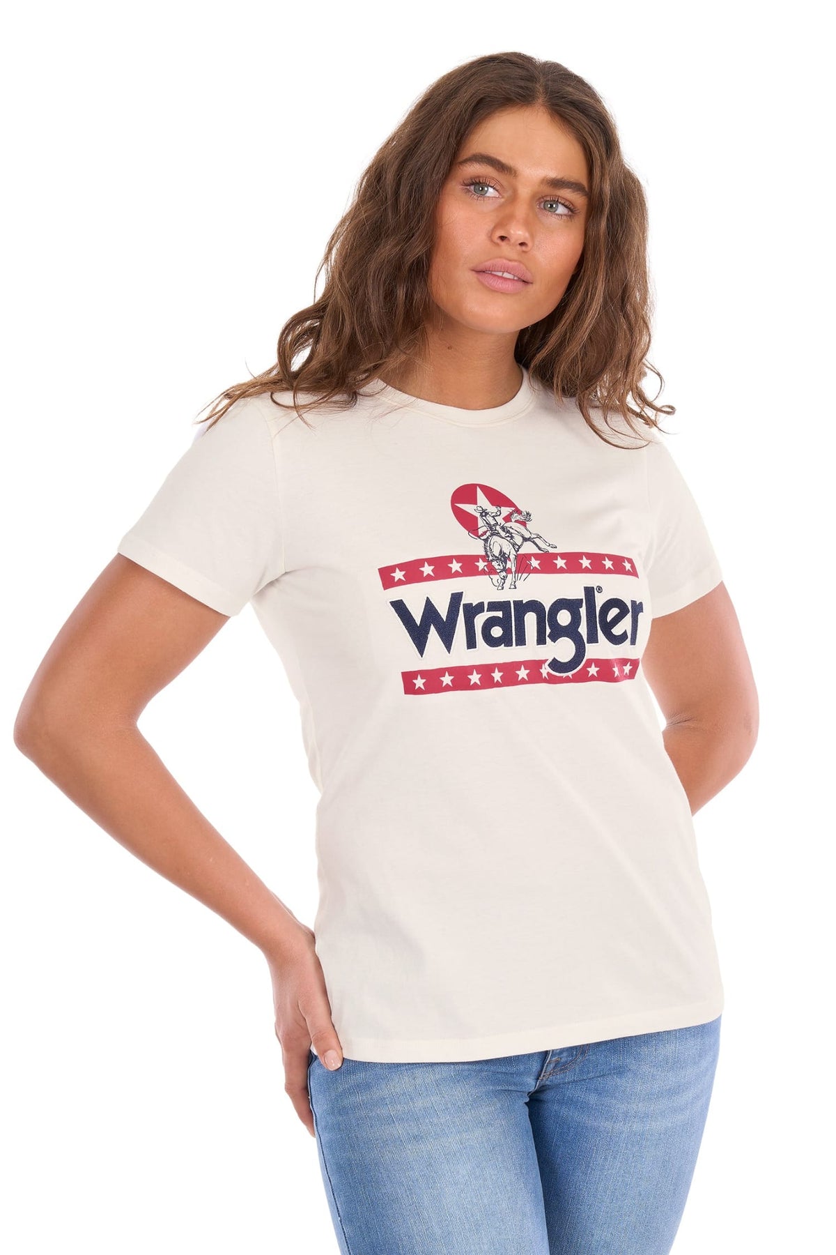 Wrangler Womens Shirts 08 / Cream Wrangler Tee Womens Nora