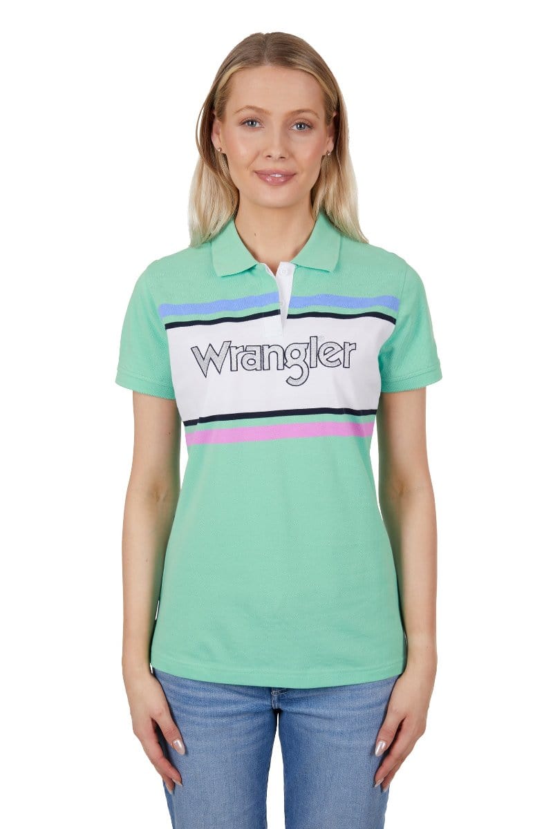 Wrangler Womens Shirts 08 / Green Wrangler Polo Womens Jess