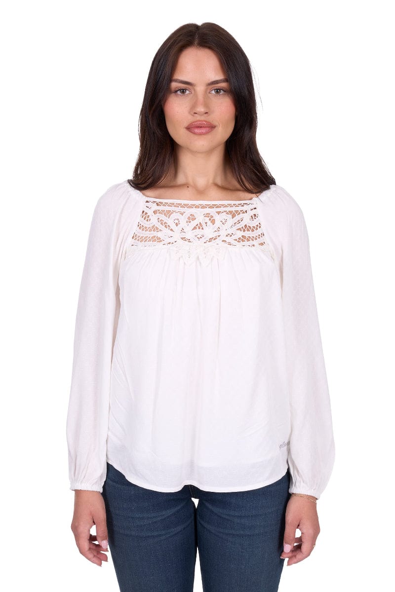 Wrangler Womens Shirts 08 / Ivory Wrangler Blouse Womens Daria