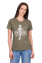 Wrangler Womens Shirts 08 / Khaki Marle Wrangler Tee Womens Adriana