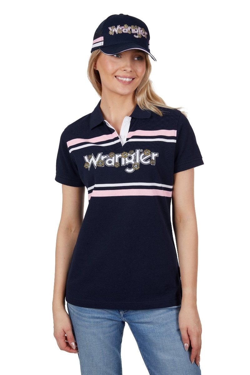 Wrangler Womens Shirts 08 / Navy Wrangler Polo Womens Daisy