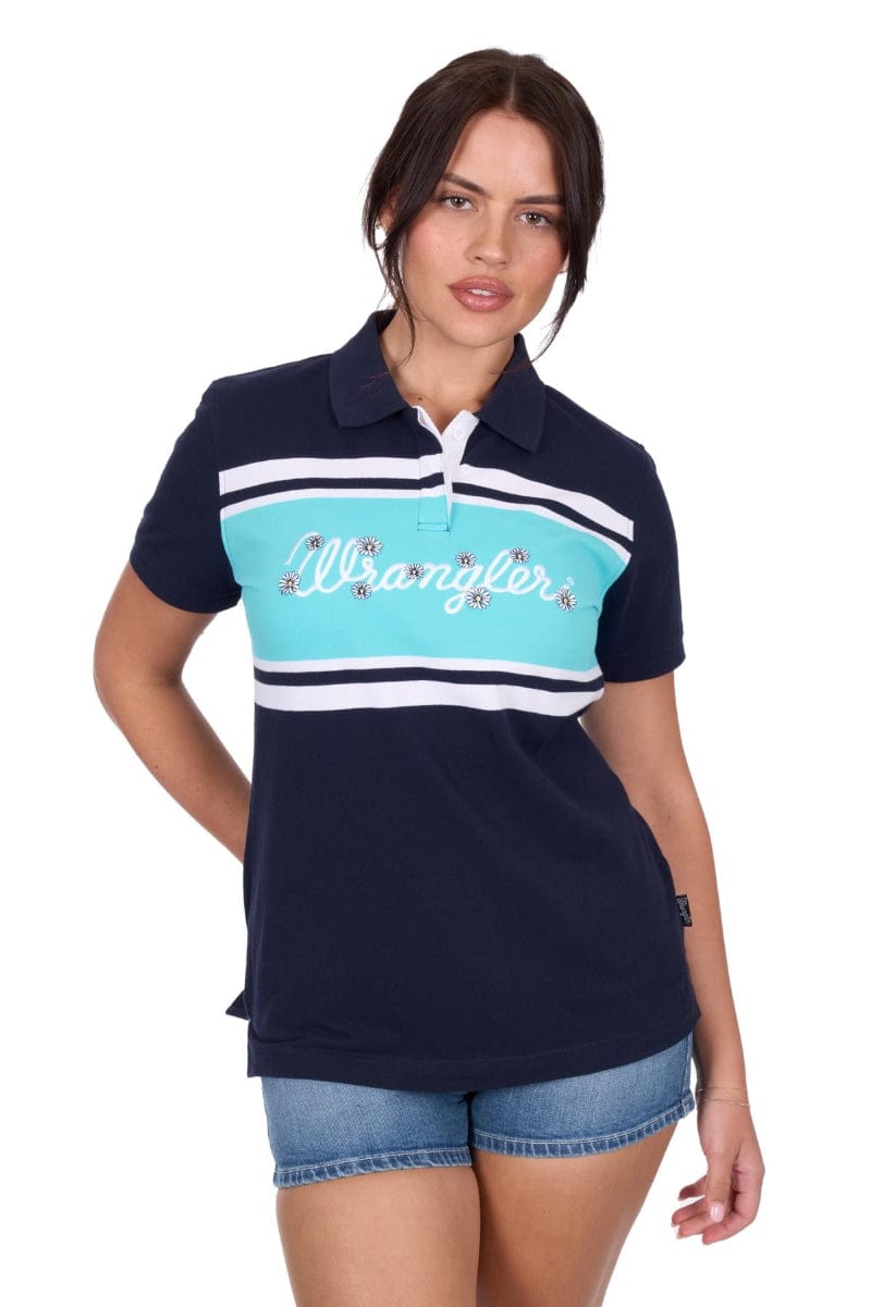 Wrangler Womens Shirts 08 / Navy Wrangler Polo Womens Mistie