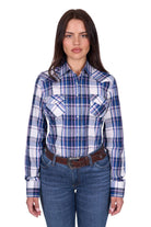 Wrangler Womens Shirts 08 / Navy Wrangler Shirt Womens Peyton Check