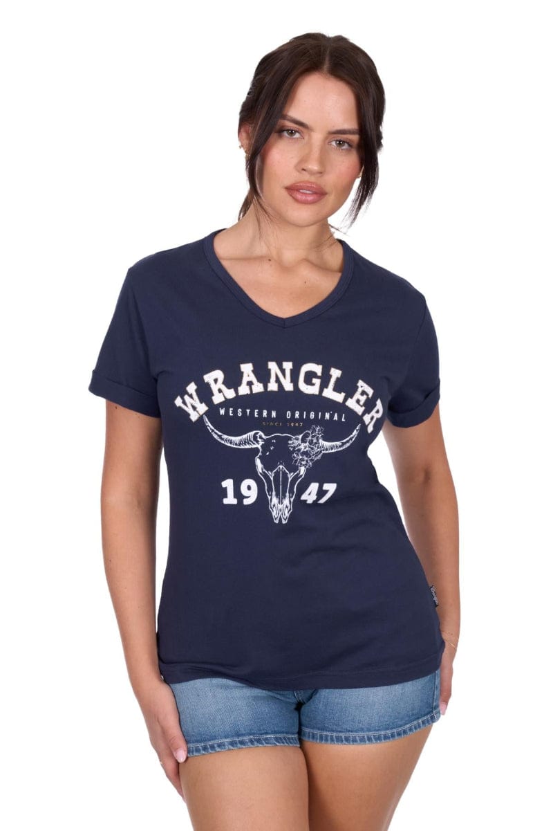 Wrangler Womens Shirts 08 / Navy Wrangler Tee Womens Reese