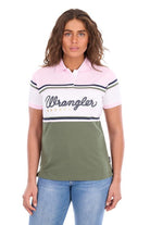 Wrangler Womens Shirts 08 / Olive/Pastel Pink Wrangler Polo Womens Stephanie