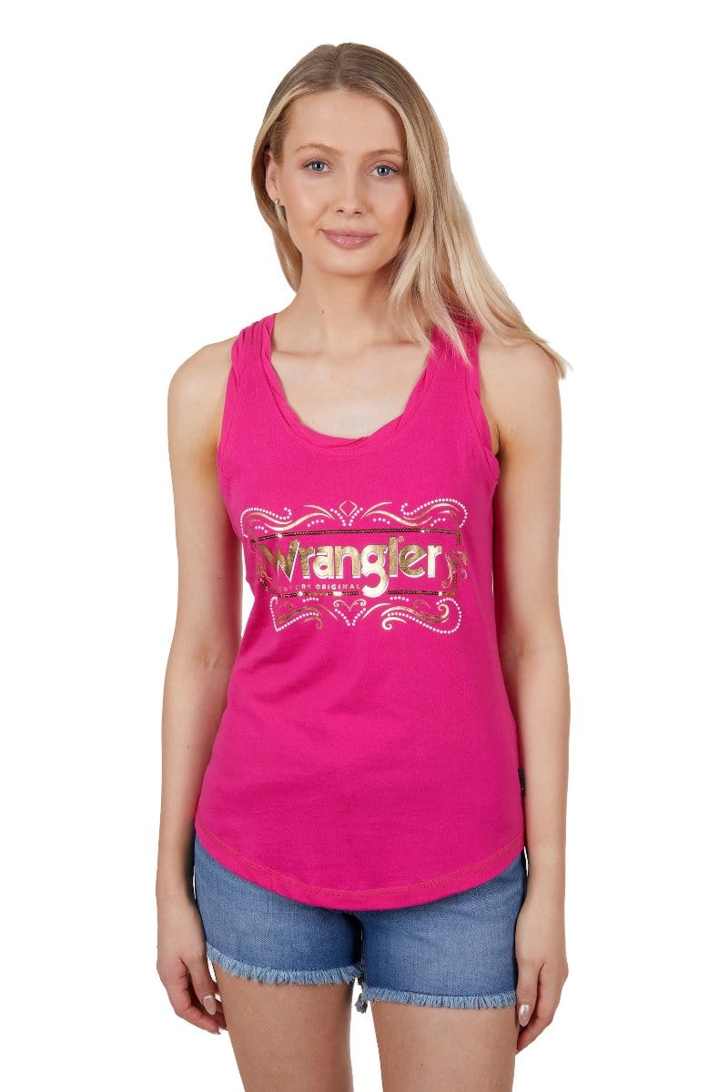 Wrangler Womens Shirts 08 / Pink Wrangler Tank Top Womens Savannah