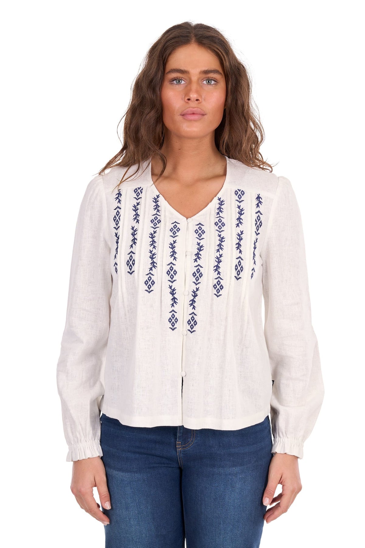 Wrangler Womens Shirts 08 / White Wrangler Top Womens Ava
