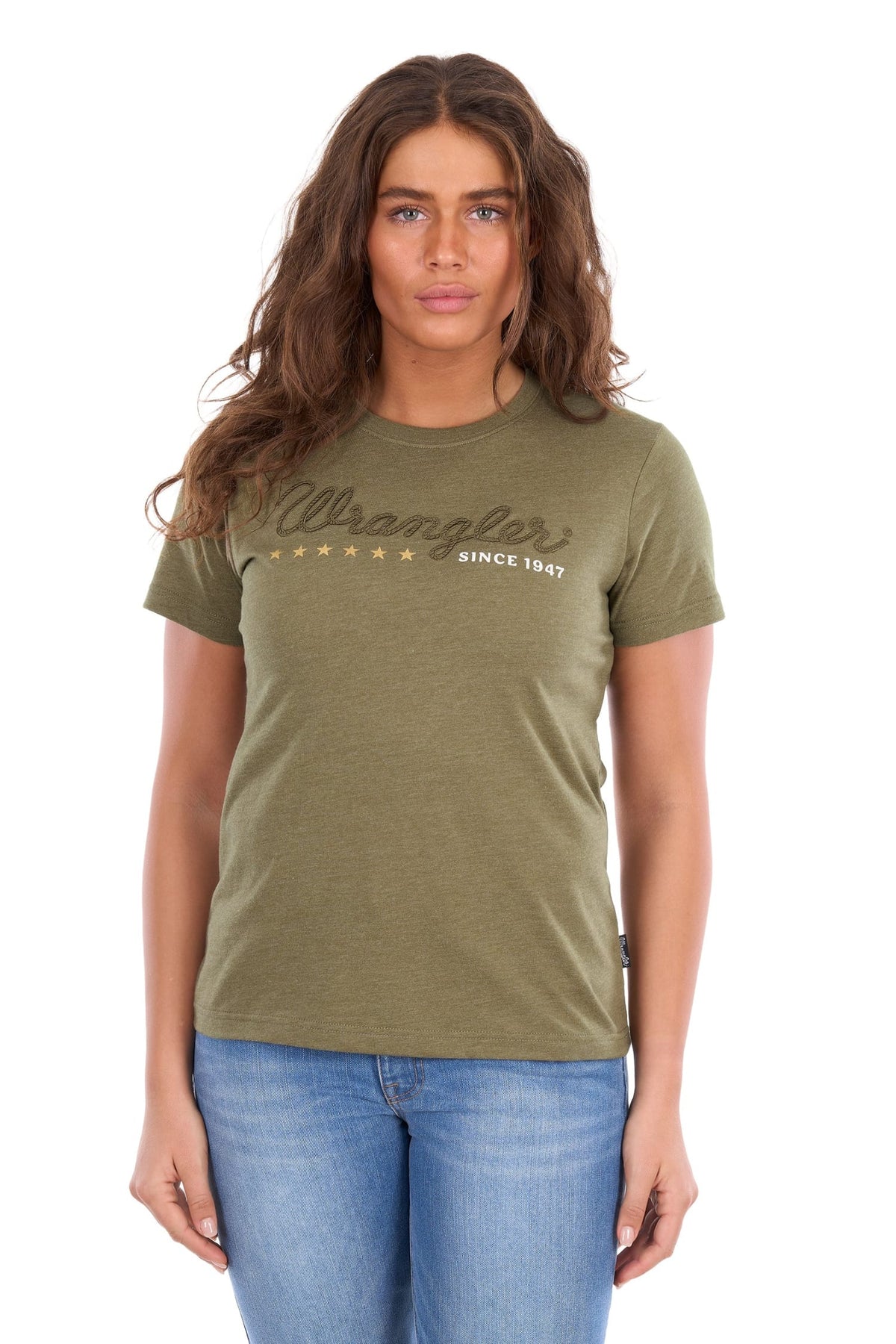 Wrangler Womens Shirts 10 / Khaki Marle Wrangler Tee Womens Lucy