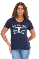 Wrangler Womens Shirts 10 / Navy Wrangler Tee Womens Lana