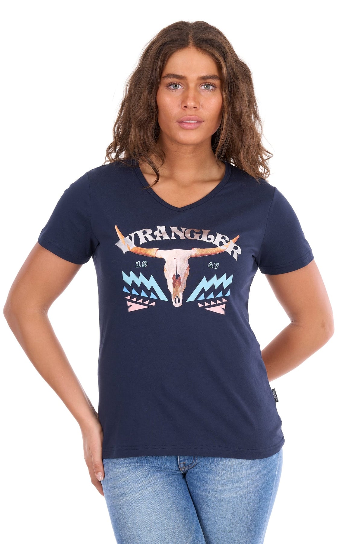 Wrangler Womens Shirts 10 / Navy Wrangler Tee Womens Lana