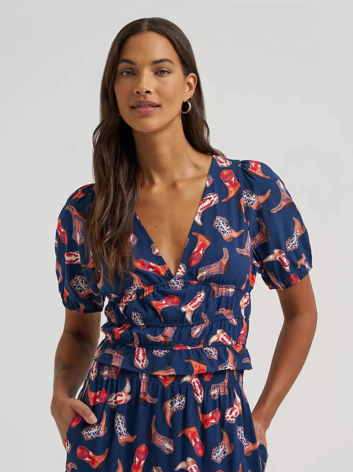 Wrangler Womens Shirts S / Multi Wrangler Top Womens Americana