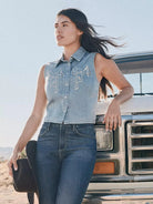 Wrangler Womens Shirts Wrangler Shirt Womens Sleeveless Denim