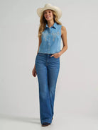Wrangler Womens Shirts Wrangler Shirt Womens Sleeveless Denim