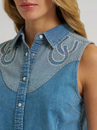 Wrangler Womens Shirts Wrangler Shirt Womens Sleeveless Denim