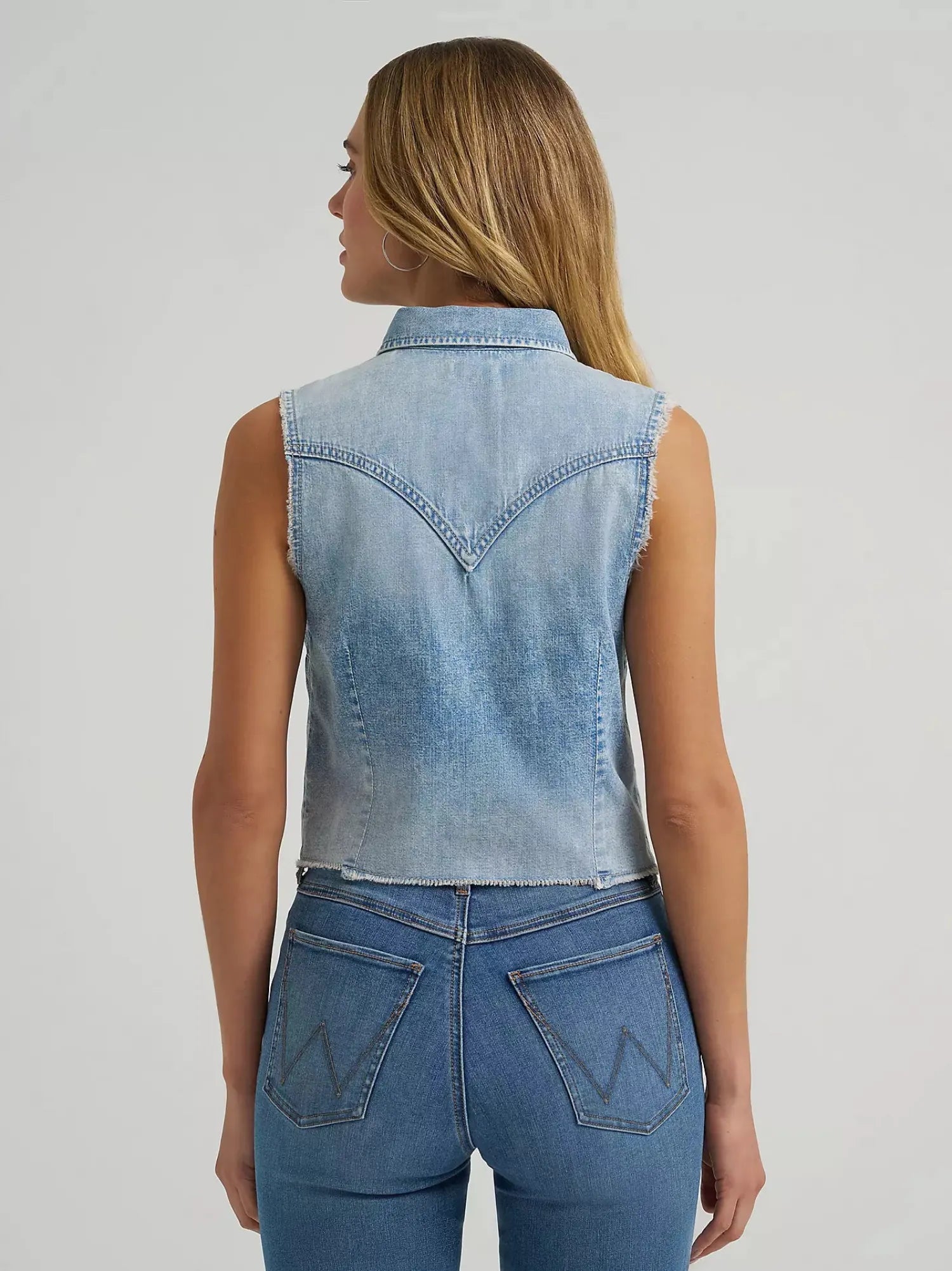 Wrangler Womens Shirts Wrangler Shirt Womens Sleeveless Denim Snap