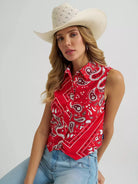 Wrangler Womens Shirts Wrangler Shirt Womens Sleeveless Snap Button