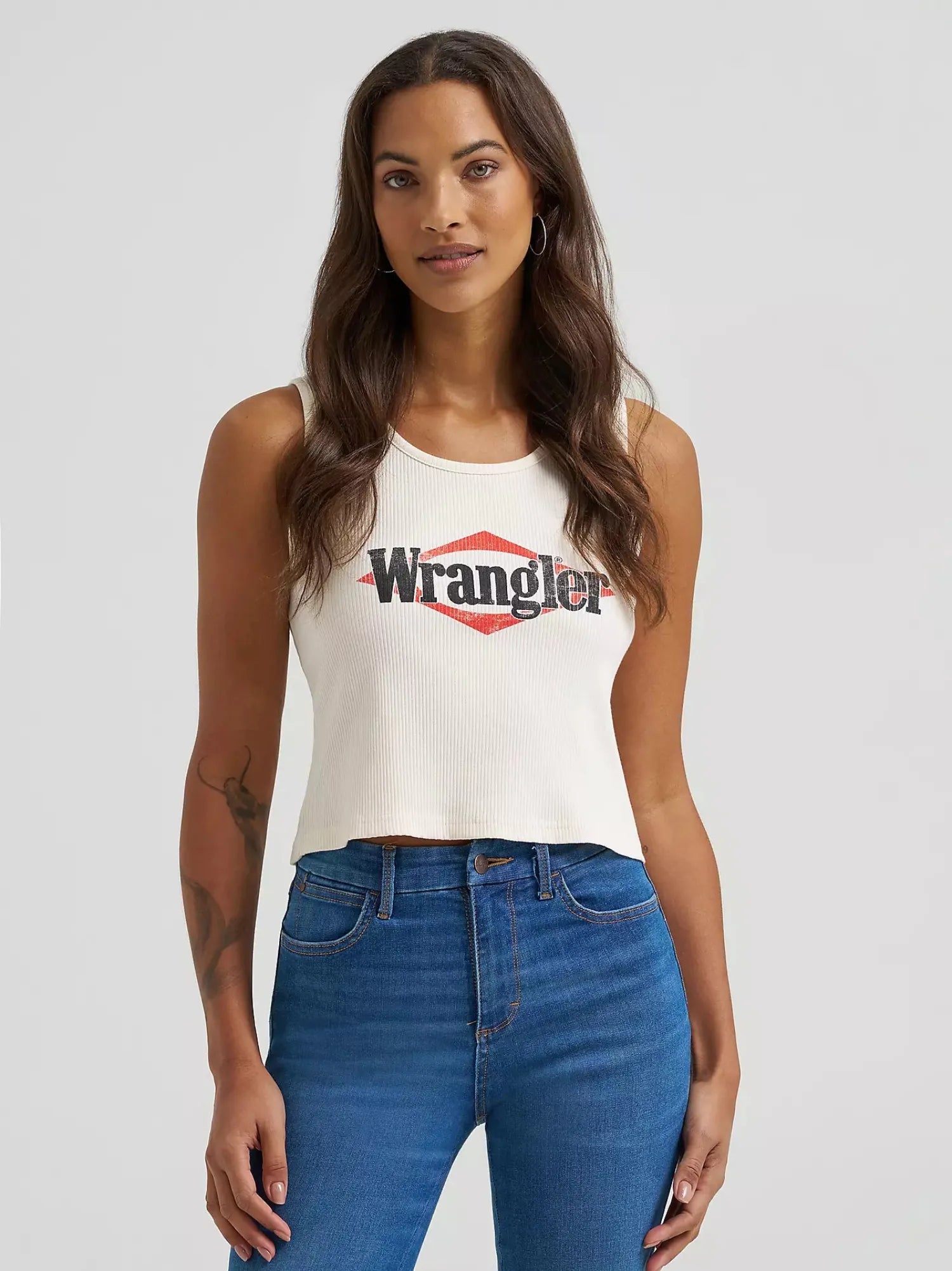 Wrangler Womens Shirts Wrangler Tank Top Womens Crop Slim Fit