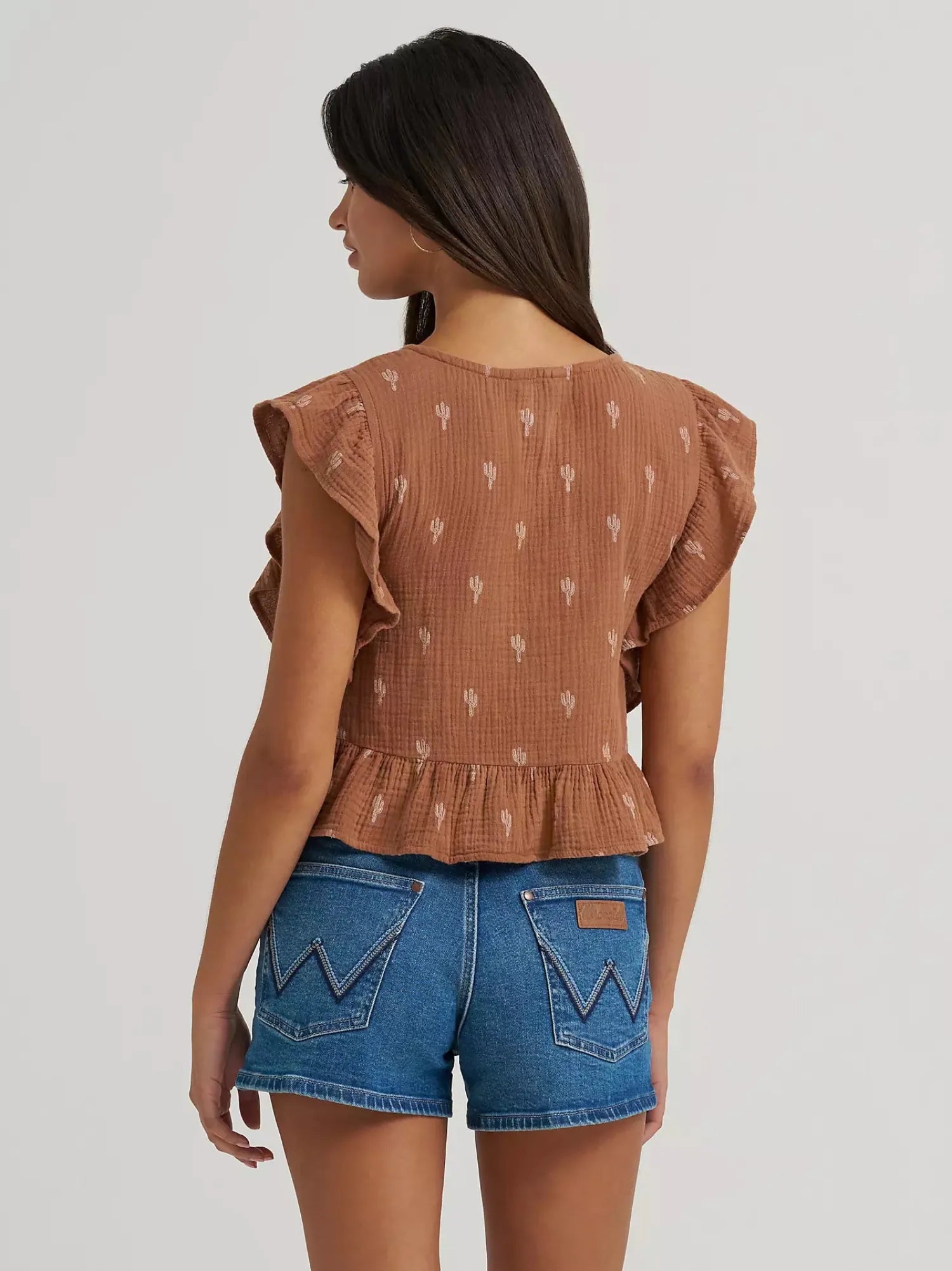 Wrangler Womens Shirts Wrangler Top Womens Flutter Sleeveless