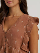 Wrangler Womens Shirts Wrangler Top Womens Flutter Sleeveless