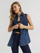 Wrangler Womens Shirts Wrangler Top Womens Lainey Wilson Sleeveless Snap Button