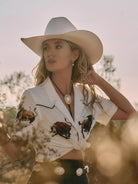 Wrangler Womens Shirts XS / White Wrangler Shirt Womens Lainey Wilson Camp