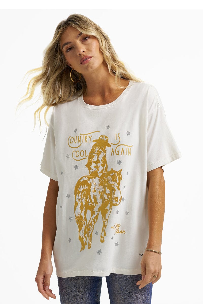 Wrangler Womens Shirts XS Wrangler Tee Womens Lainey Wilson Country Cool Again