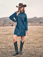 Wrangler Womens Shorts- Skirts - Dresses XS / Dark Denim Wrangler Dress Womens Western Denim