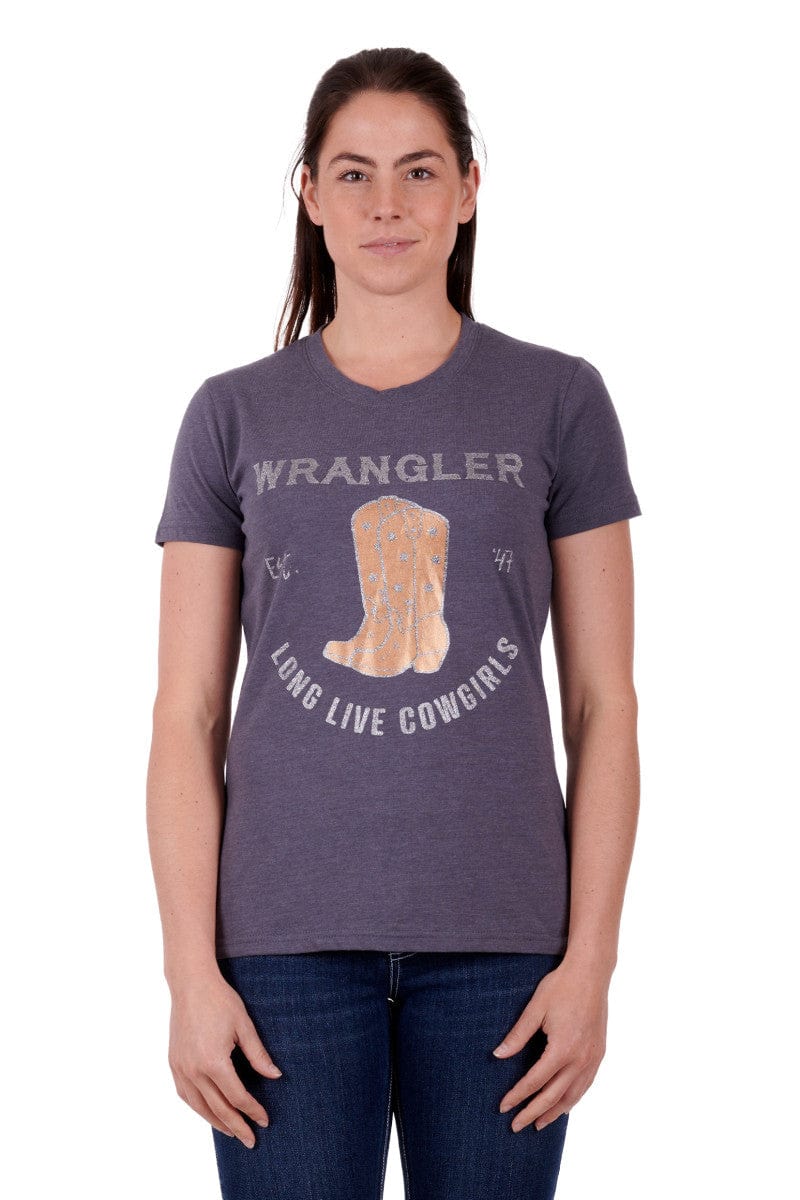 Wrangler Womens Tops 10 / Charcoal Wrangler Tee Womens Raya (X3S2598764)