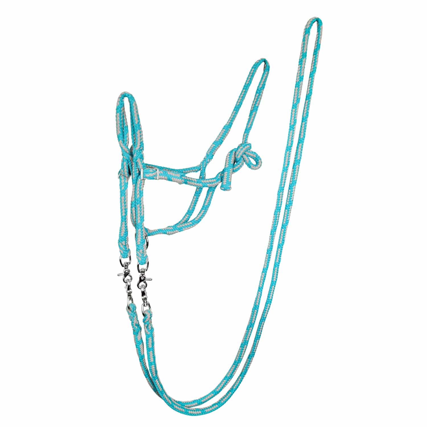 Zilco Halters S / Turquoise/Grey Zilco Rope Halter & Reins Set
