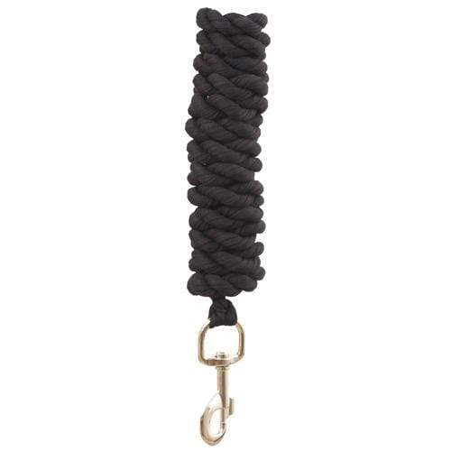 Lead Rope Academy Cotton Lead Rope Nickel Snap 2 metres Black - Gympie Saddleworld & Country Clothing