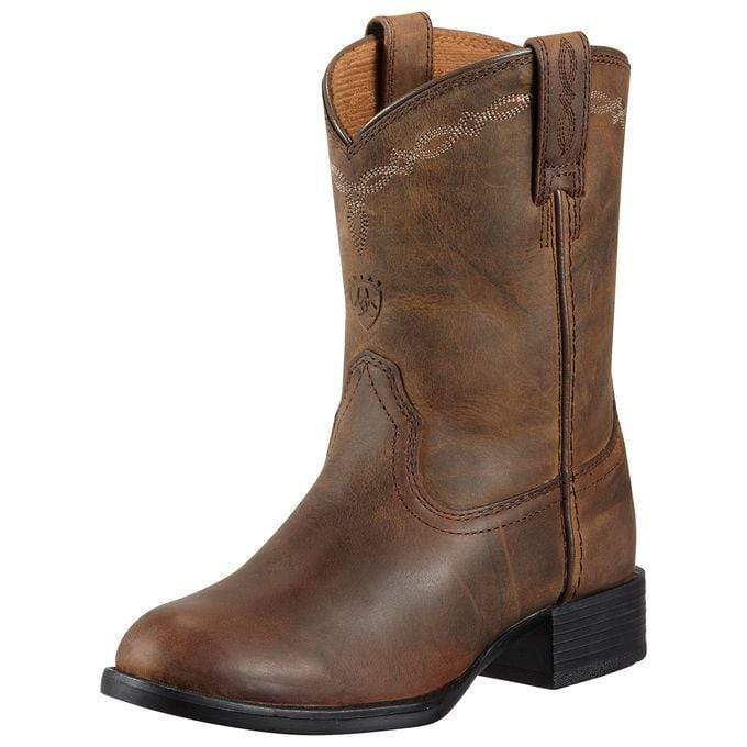 Ariat Kids Boots & Shoes CH 1 Ariat Kids Heritage Roper Boots Distressed Brown