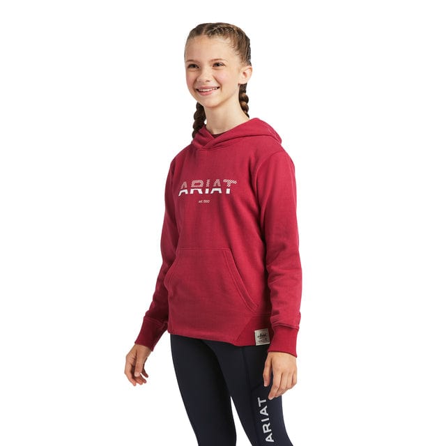 Ariat Kids Jumpers, Jackets & Vests XS Ariat Hoodie Kids Logo 3D Red Bud (10039224)