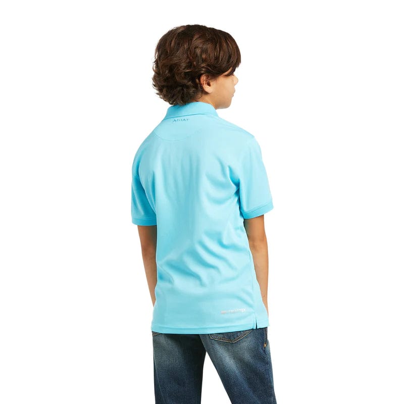 Ariat Kids Tops Ariat Polo Boys Tek Turquoise (10039392)