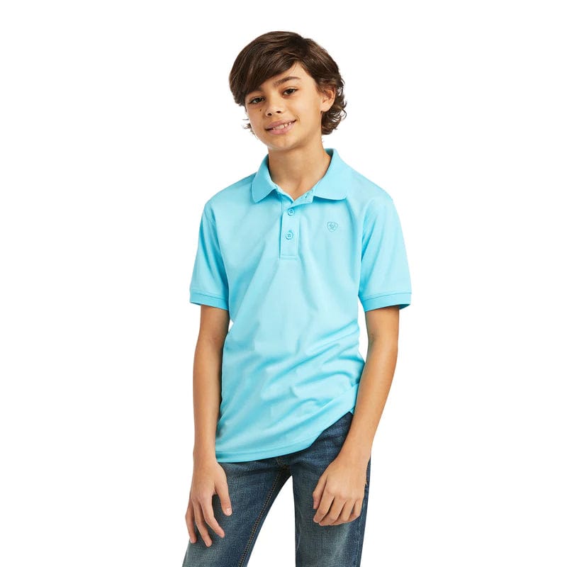 Ariat Kids Tops M Ariat Polo Boys Tek Turquoise (10039392)