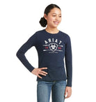 Ariat Kids Tops XS Ariat Top Girls Long Sleeve Navy (10036980)