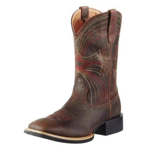 Ariat Mens Boots & Shoes MEN 10.5 Ariat Mens Sport Wide Square Toe Boots Distressed Brown 10010963