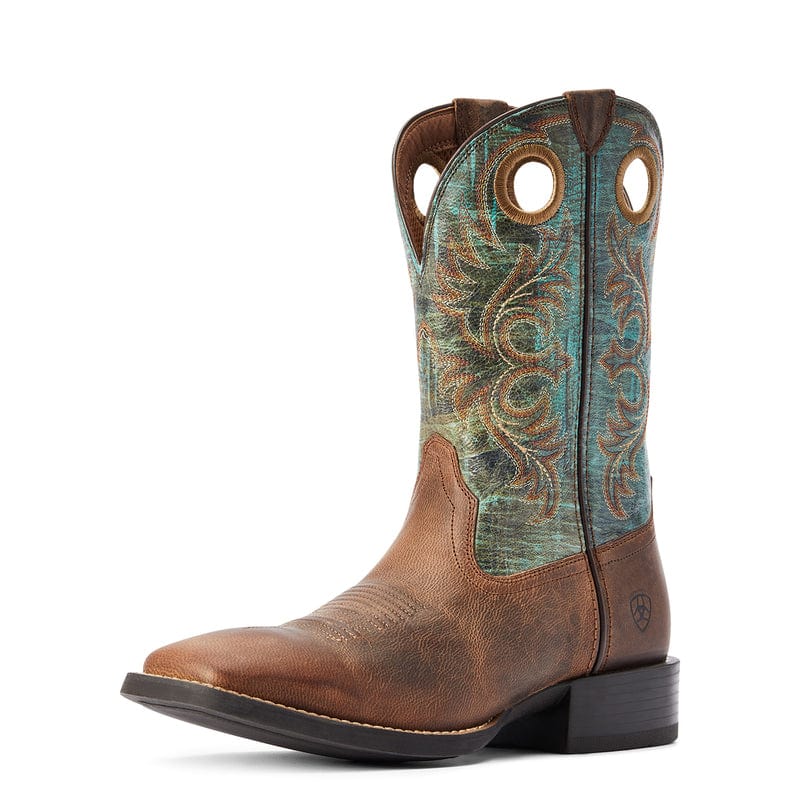 Ariat Mens Boots & Shoes MEN 7 / Loco Brown/Roaring Turquoise Ariat Boots Mens Sport Rodeo (10042403)