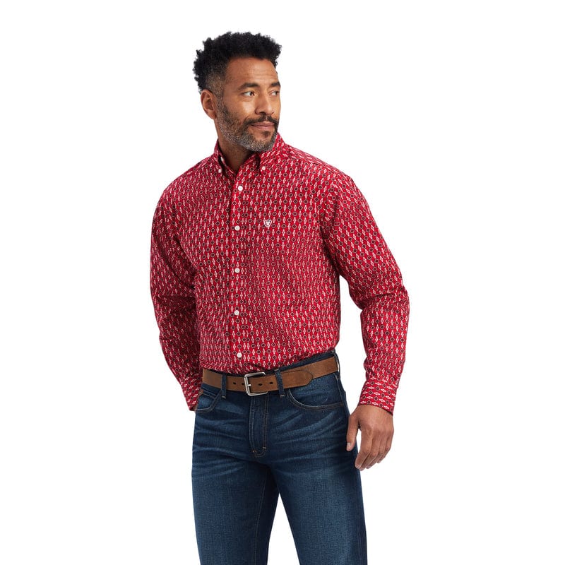 Ariat Mens Shirts XS / Tango Red Ariat Shirt Mens Fitted Noland (10041565)