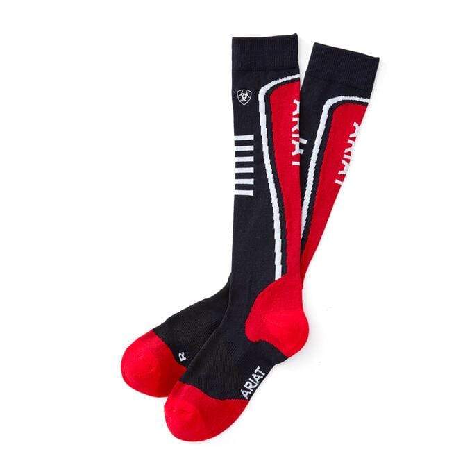 Ariat Slimline Socks Navy/red - Gympie Saddleworld & Country Clothing