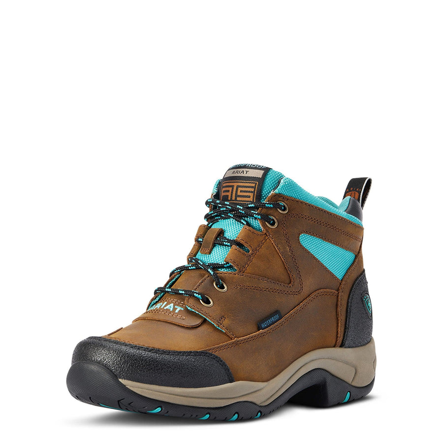 Ariat Womens Boots & Shoes Ariat Boots Womens Terrain H20 Weathered Brown/ Turquoise (10042538)