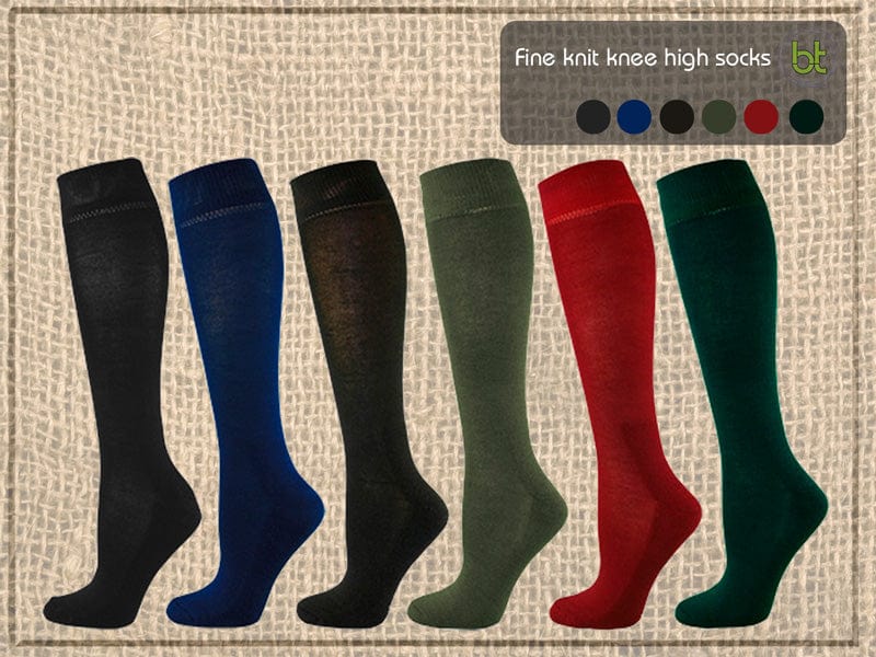 Bamboo Textiles Socks W6-8 / Dark Green Bamboo Socks Thin Knee High