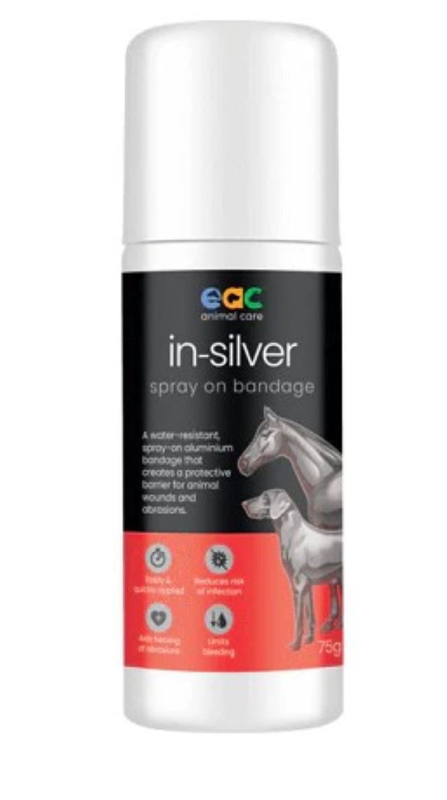 EAC Animal Care Vet & Feed EAC In Silver Spray on Bandage for Horses, Dogs & Pets (INSILVER)
