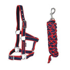 Eurohunter Halters Pony Eurohunter EMB Comfort Halter & Lead Set Red w/Navy Trim