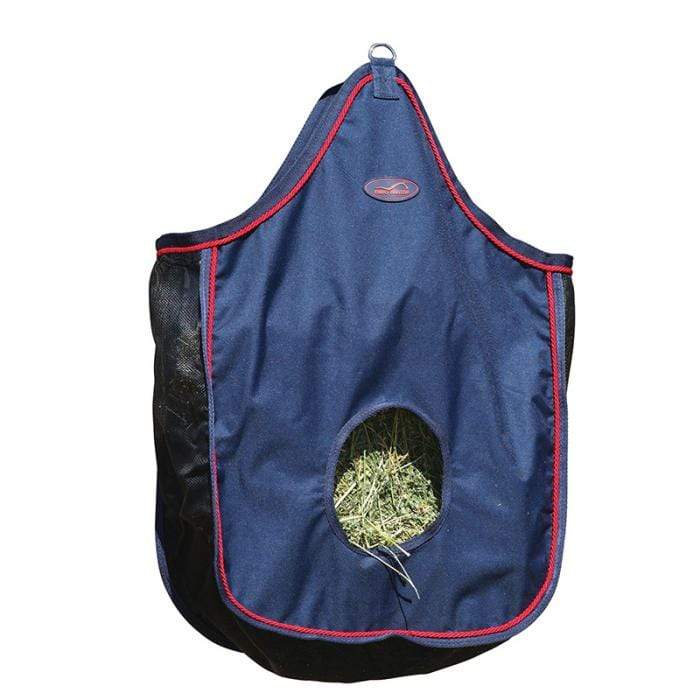 Hay Feed Bag Eurohunter Navy Red Trim with Mesh Sides - Gympie Saddleworld & Country Clothing