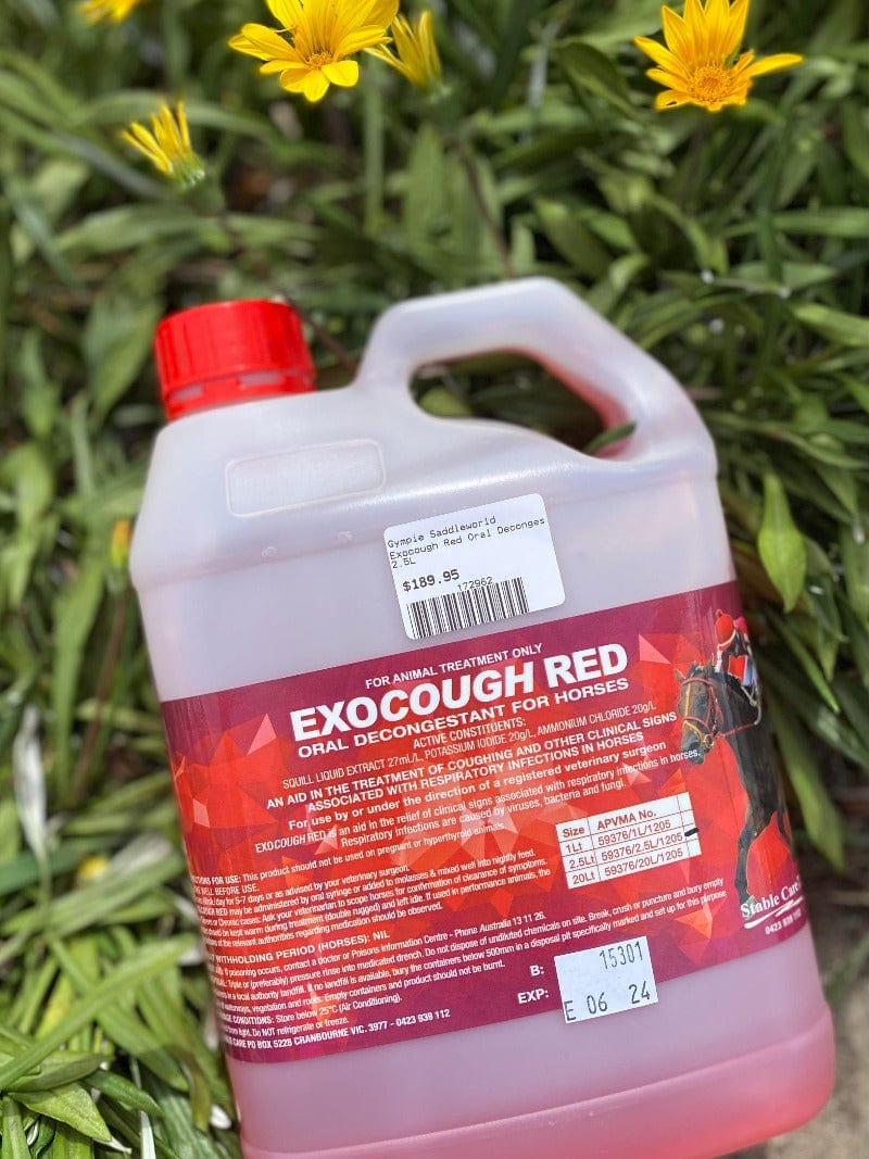 Exocough Vet & Feed 1L Exocough Red Oral Decongestant