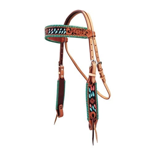 Fort Worth Bridles Fort Worth Cactus Turquoise Headstall (FOR20-0081)