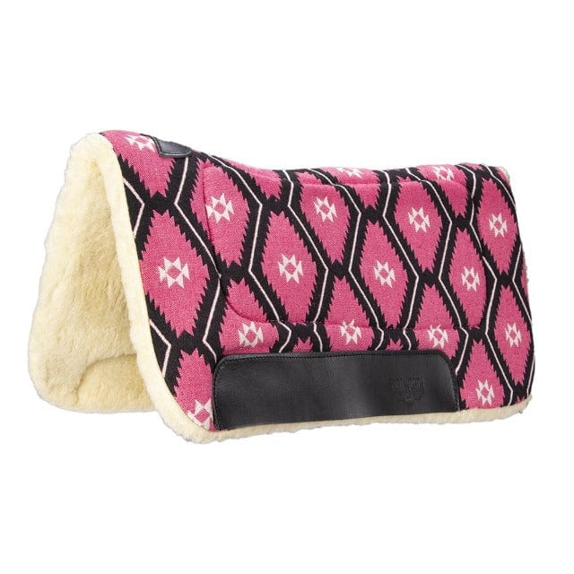 Fort Worth Saddle Pads Western Pink/Black Fort Worth Contoured Saddlepad 30inx30in (CLT7165)