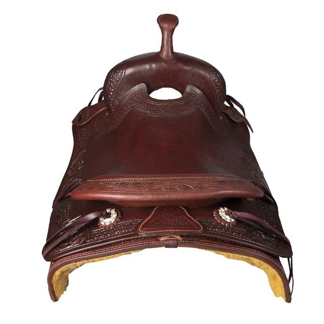 Fort Worth Saddles 16.5in Fort Worth Cutting Saddle Floral Tooled (FOR0320)
