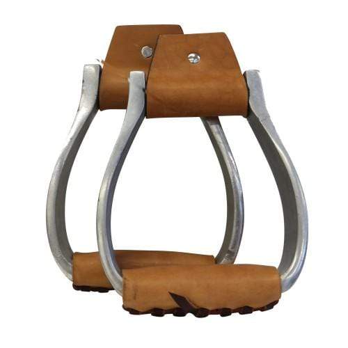 Fort Worth Stirrups Fort Worth Oxbows w/ Leather Treads FOR46-1450